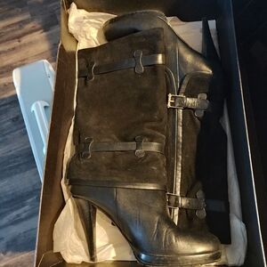 Cole Haan leather suede heel boots